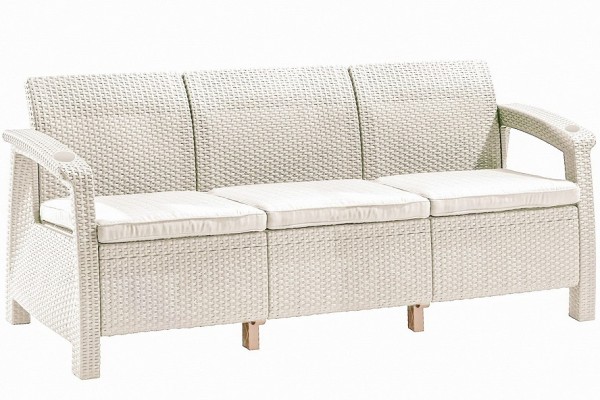 Трёхместный диван  Yalta Sofa 3 Seat белый купить в Санкт-Петербурге