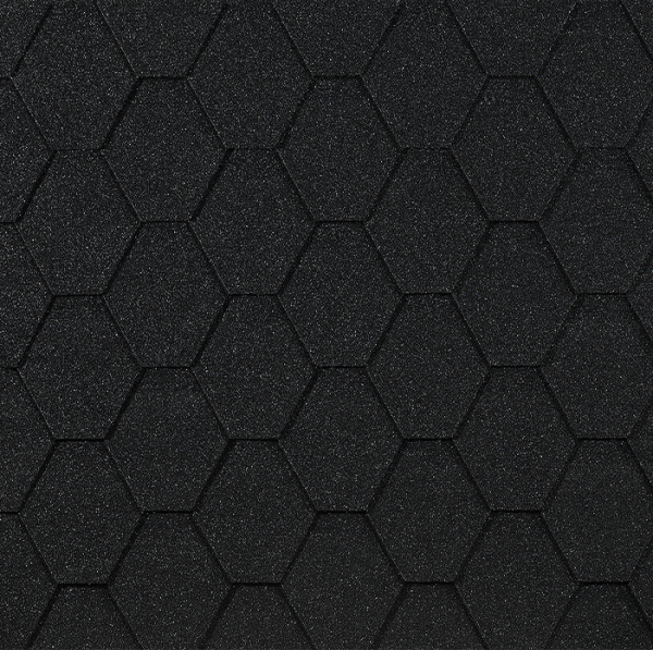 Гибкая черепица EURASIA Docke, Коллекция ШЕСТИГРАННИК Чёрный купить в Санкт-Петербурге