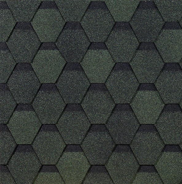 Гибкая черепица EURASIA Docke, Коллекция ШЕСТИГРАННИК Зелёный купить в Санкт-Петербурге