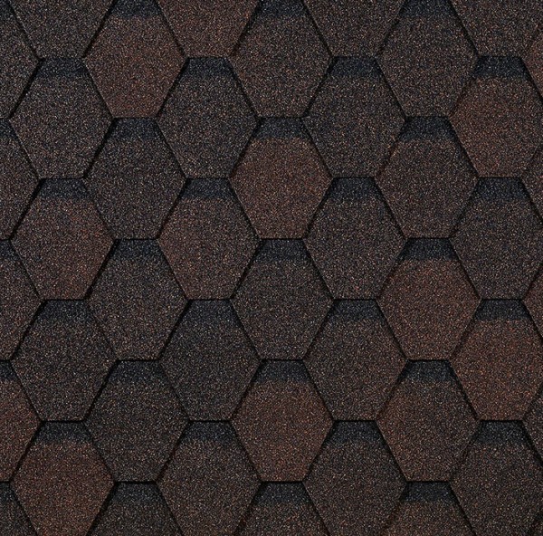 Гибкая черепица EURASIA Docke, Коллекция ШЕСТИГРАННИК Коричневый купить в Санкт-Петербурге