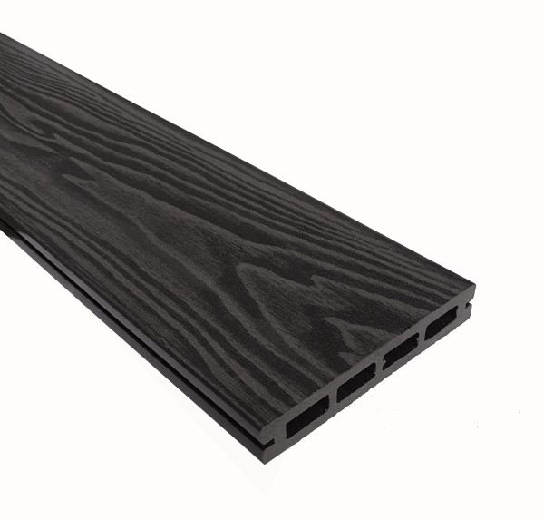 Террасная доска из ДПК Terrapol Смарт 3D Пустотелая с пазом Черное дерево купить в Санкт-Петербурге