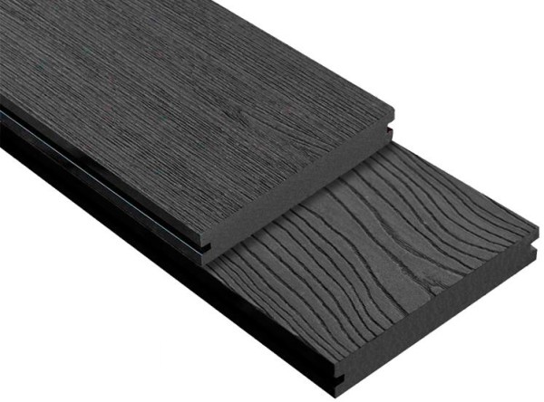 Террасная доска ДПК Outdoor 3D полнотелая STORM/OCEAN BLACK черная купить в Санкт-Петербурге