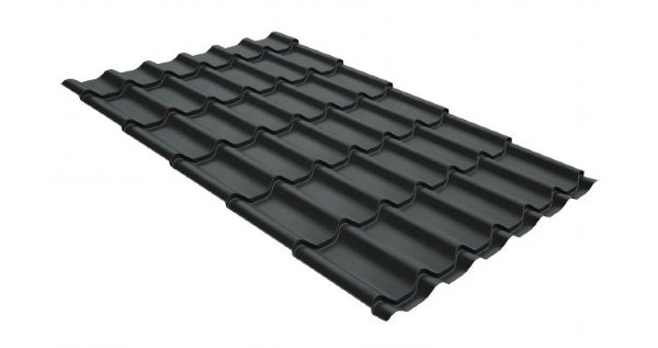 Металлочерепица классик GL 0,5 GreenCoat Pural Matt RR 23 темно-серый (RAL 7024 мокрый асфальт) купить в Санкт-Петербурге