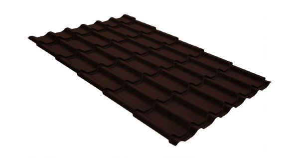 Металлочерепица классик GL 0,5 GreenCoat Pural Matt RR 887 шоколадно-коричневый (RAL 8017 шоколад) купить в Санкт-Петербурге