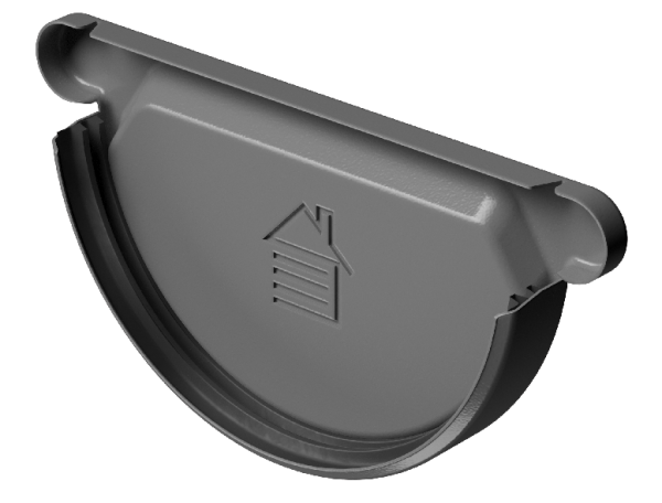 Заглушка желоба D125 Döcke STAL PREMIUM Графит, (RAL 7024) купить в Санкт-Петербурге