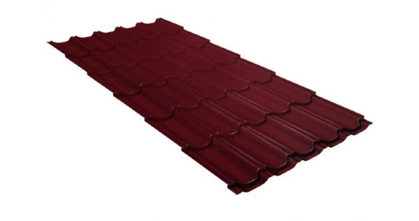 Металлочерепица квинта плюс GL 0,5 Satin RAL 3005 красное вино купить в Санкт-Петербурге
