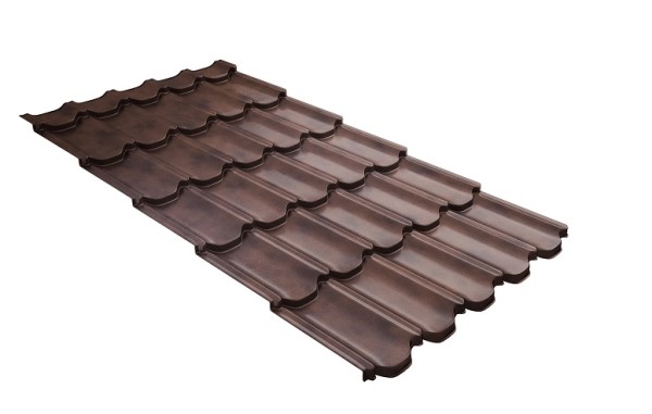 Металлочерепица квинта плюс с  3D резом 0,45 Safari Twincolor Brown купить в Санкт-Петербурге