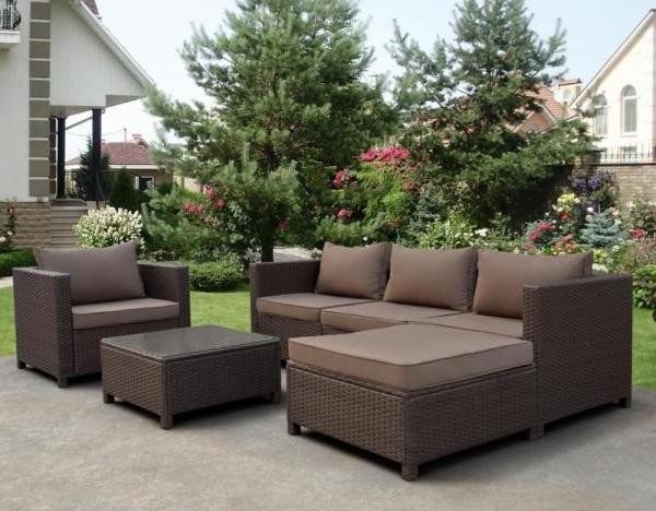 Комплект мебели AFINA плетеной из иск. ротанга YR821A Brown/Beige купить в Санкт-Петербурге