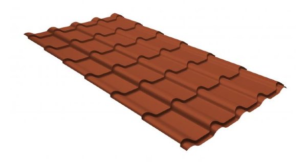 Металлочерепица камея GL 0,5 GreenCoat Pural RR 750 кирпично-красный (RAL 8004 терракота) купить в Санкт-Петербурге