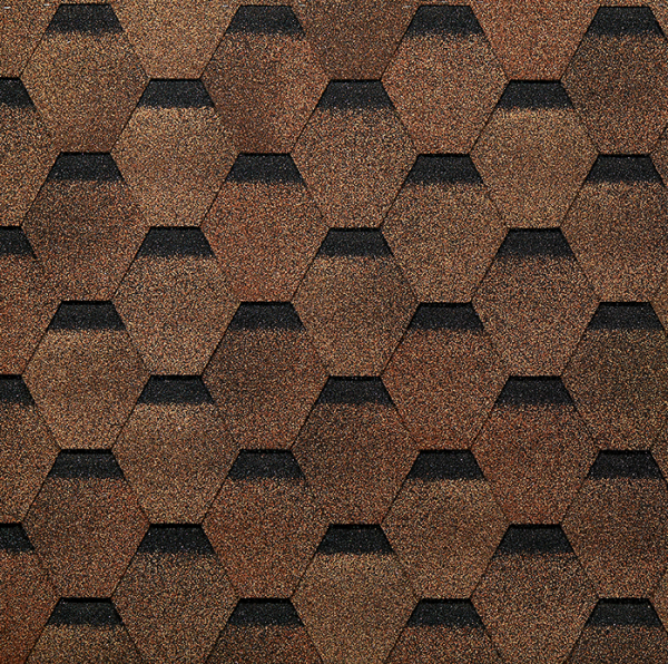 Гибкая черепица EURASIA Docke, Коллекция ШЕСТИГРАННИК Светло-коричневый купить в Санкт-Петербурге