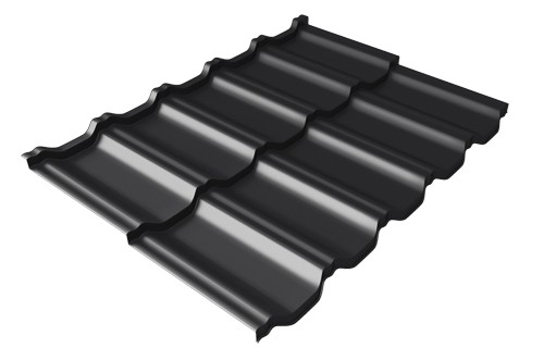 Металлочерепица модульная Квинта Uno Grand Line c 3D резом 0,5 Quarzit lite RAL 9005 черный купить в Санкт-Петербурге