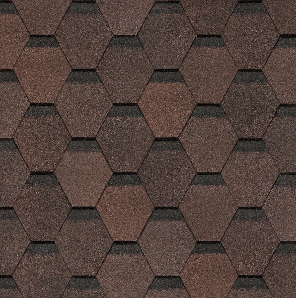 Гибкая черепица Docke, коллекция Шестигранник Коричневый купить в Санкт-Петербурге