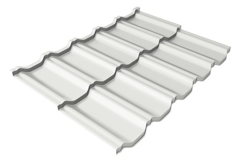 Металлочерепица модульная Квинта Uno Grand Line c 3D резом 0,5 Satin RAL 9003 сигнальный белый купить в Санкт-Петербурге
