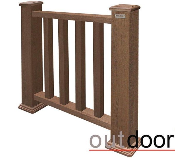 Ограждение из ДПК Outdoor Классик 3D STORM коричневый микс купить в Санкт-Петербурге