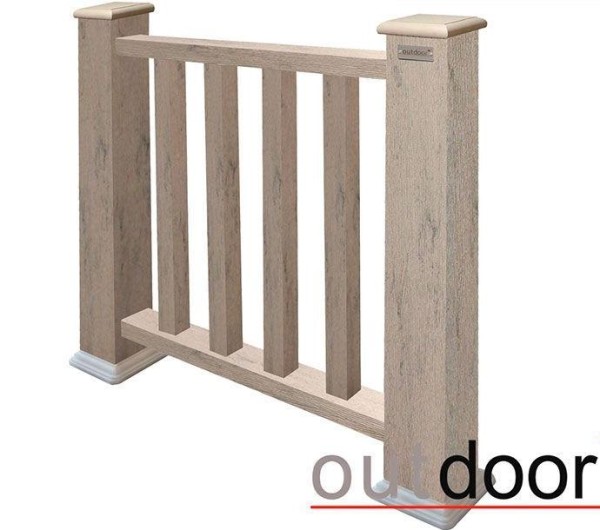 Ограждение из ДПК Outdoor Классик 3D STORM серый микс купить в Санкт-Петербурге