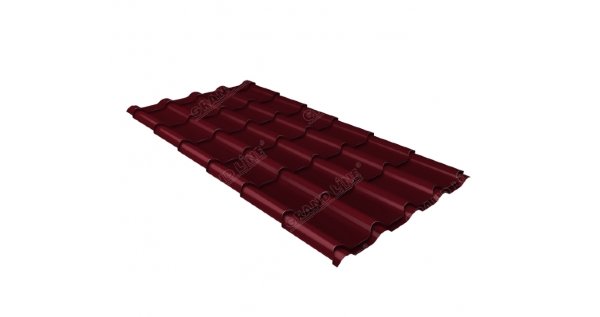 Металлочерепица камея 0,5 Satin RAL 3005 красное вино купить в Санкт-Петербурге