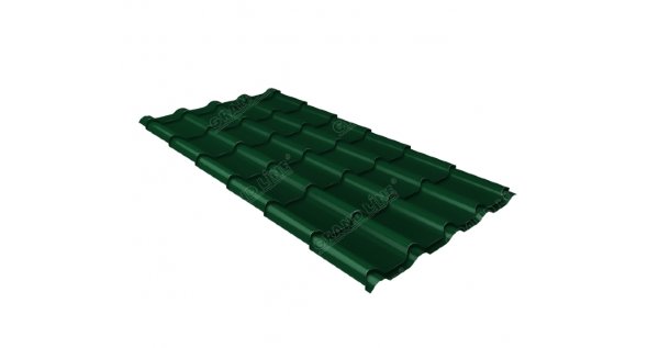 Металлочерепица камея 0,5 Satin RAL 6005 зеленый мох купить в Санкт-Петербурге