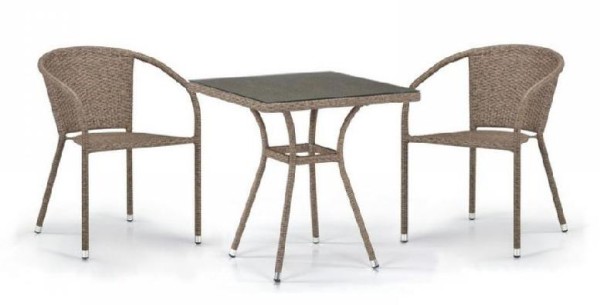 Комплект плетеной мебели AFINA из иск. ротанга T282BNT/Y137C-W56 Light Brown 2Pcs купить в Санкт-Петербурге