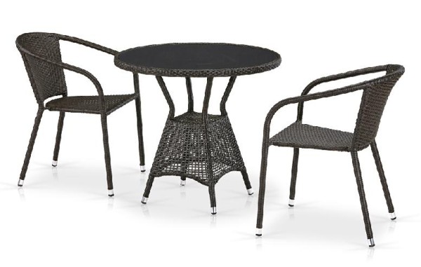 Комплект плетеной мебели AFINA из иск. ротанга T707ANS/Y137C-W53 Brown 2Pcs купить в Санкт-Петербурге