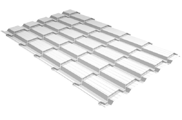 Металлочерепица GL квадро профи 0,5 Satin RAL 9003 сигнальный белый купить в Санкт-Петербурге