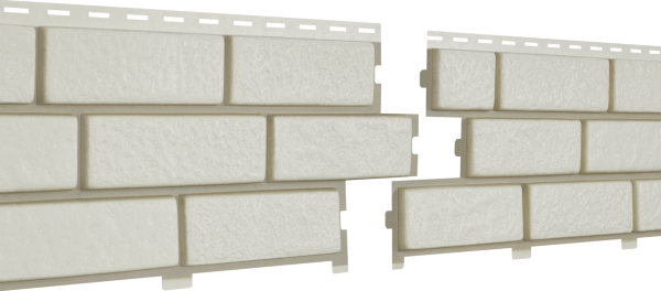 Фасадная панель Ю-Пласт Стоун Хаус Кирпич с декорированным швом Белый купить в Санкт-Петербурге