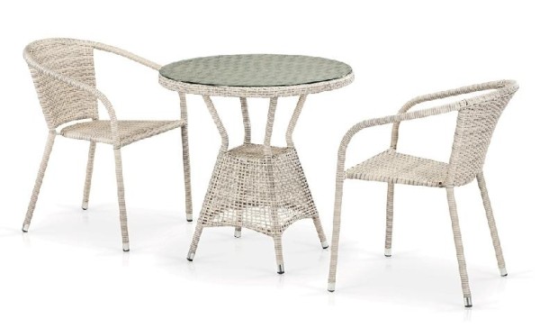Комплект плетеной мебели AFINA из иск. ротанга T705ANT/Y137C-W85 Latte 2Pcs купить в Санкт-Петербурге