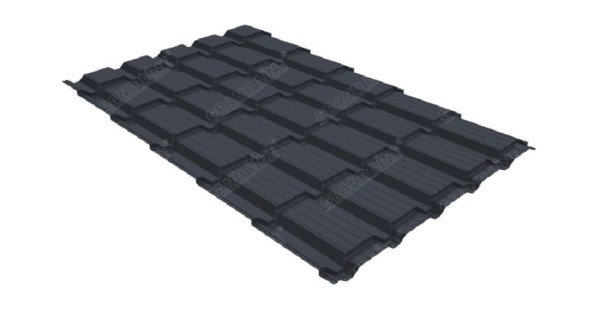 Металлочерепица GL квадро профи 0,5 Satin RAL 7024 мокрый асфальт купить в Санкт-Петербурге