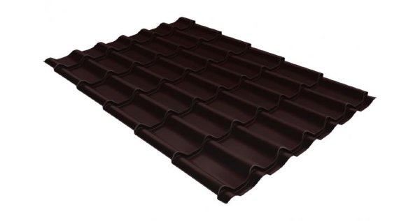 Металлочерепица классик GL 0,5 Velur20 RAL 8017 шоколад купить в Санкт-Петербурге