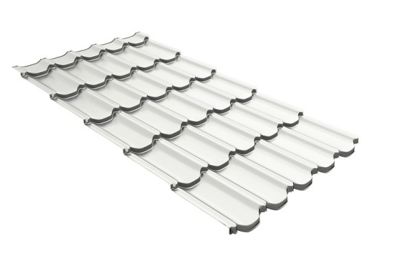 Металлочерепица квинта плюс с 3D резом 0,5 Satin RAL 9003 сигнальный белый купить в Санкт-Петербурге